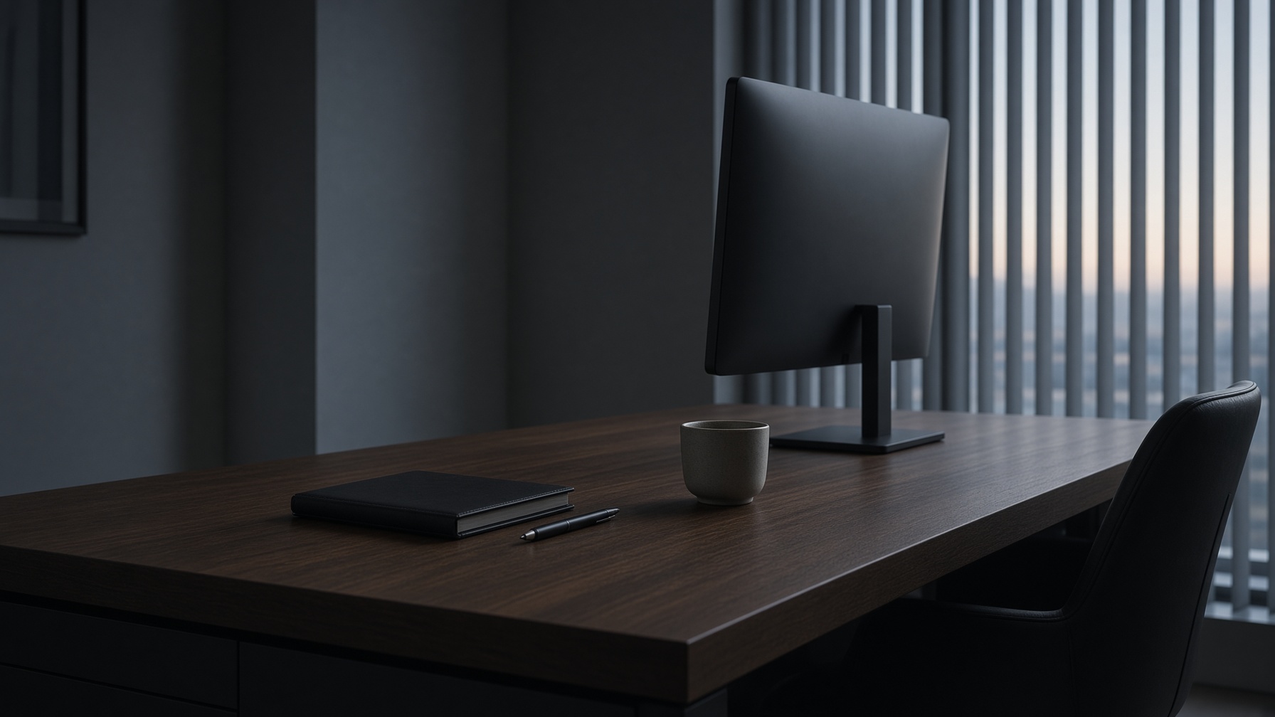A quiet trading desk at dawn